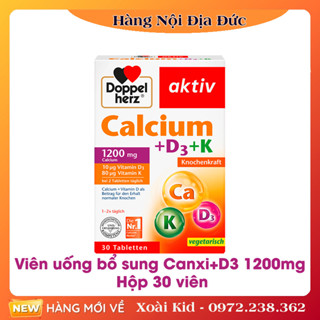 Mẫu mới nhất Viên uống Calcium +vitamin D3+ K 1200 Doppelherz của Đức