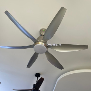 Quạt Trần Đèn 6 Cánh Màu Bạc_Động Cơ DC Có Điều Khiển Từ Xa 6 Tốc Độ Gió_Bảo Hành 2 Năm