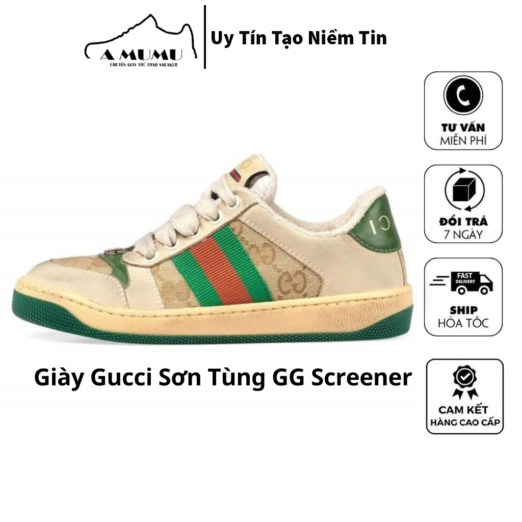 Giày Gucci Sơn Tùng xanh Nam Nữ, Giày Thể Thao Gucci Hàng cao cấp hottrend 2022 Size 36-43
