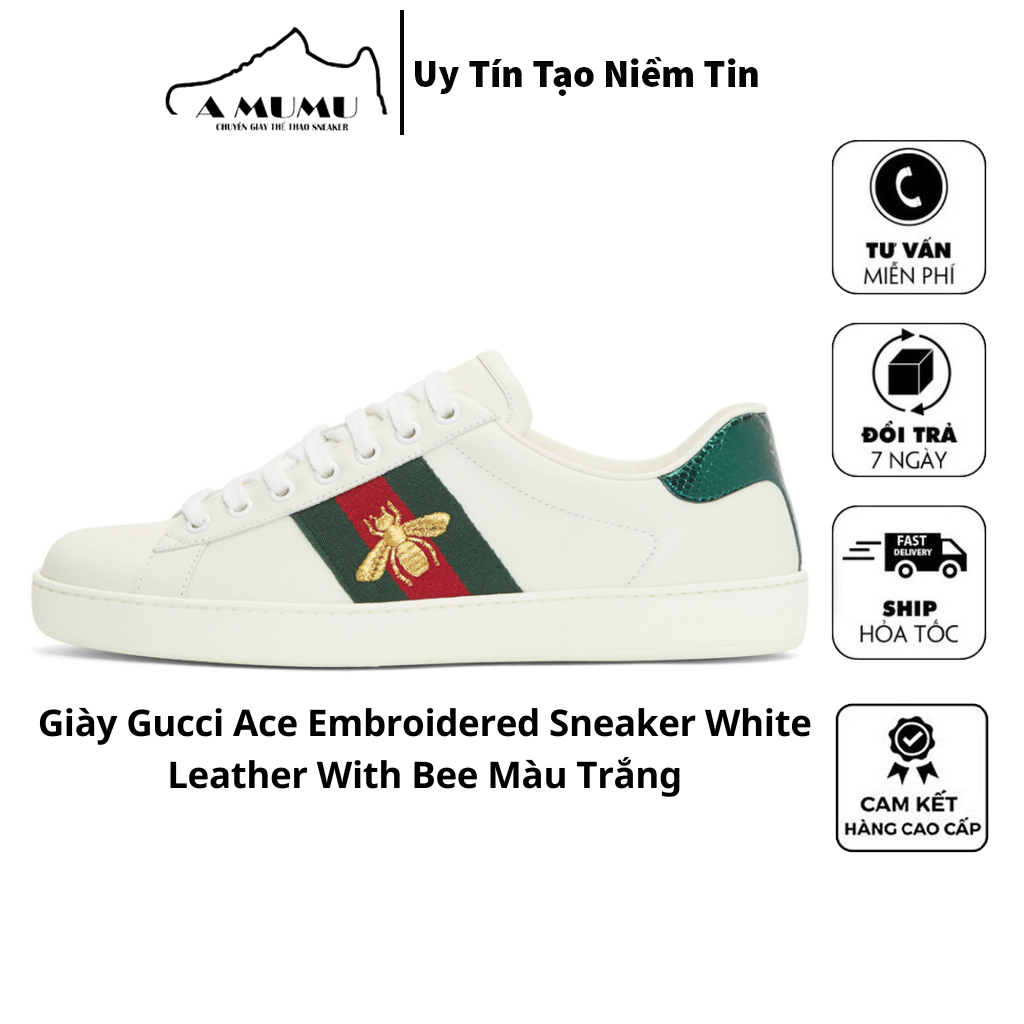Giày Thể Thao Gucci Ong Cao Cấp Full Size Nam Nữ Phong Cách Hàn Quốc Giày GC Xanh Đỏ Thêu Họa Tiết Ong Vàng Nam Nữ