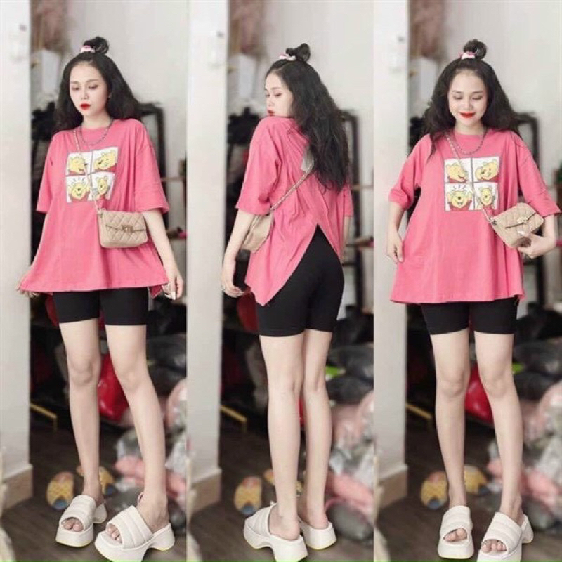 Set bộ thun mịn xẻ vạt sau phối quần ngố, from áo rộng cực dễ thương giá tại xưởng.MinhThuShop