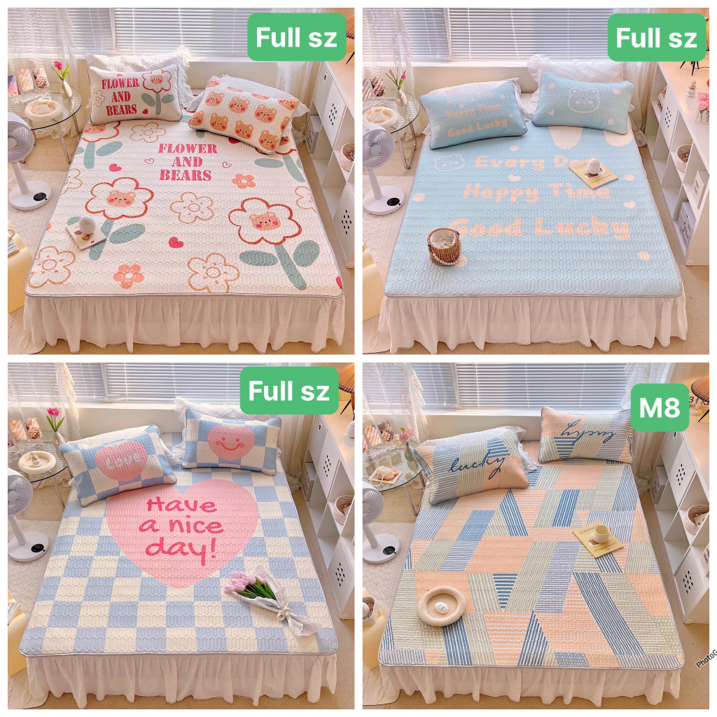 Chiếu Điều Hòa Mủ Cao Su Non ADU79 Bedding Họa Tiết 3D Mát Lạnh Chuẩn Hàng Loại 1