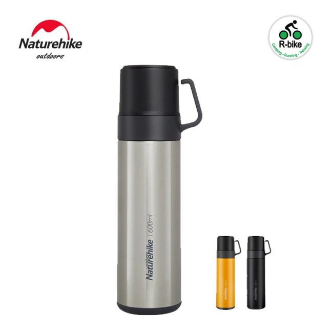 Bình giữ nhiệt cao cấp 600ml 4 lớp 2 cốc uống nước tiện lợi Naturehike NH17S020-B