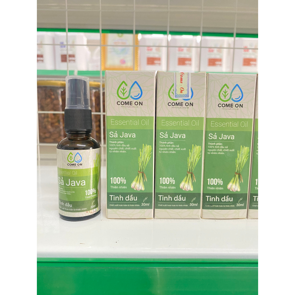 Tinh dầu sả java dạng xịt hữu cơ đuổi muỗi Come On 30ml, hương thơm tự nhiên, dưỡng tóc, làm đẹp da, giảm căng thẳng
