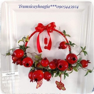 Cành lựu trang trí decor cao cấp