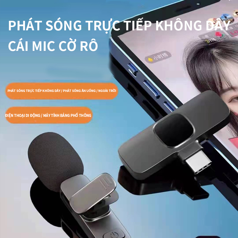 Bộ 2 micro thu âm không dây cài áo K9 K8 khử tiếng ồn để livestream ghi âm phát trực tiếp quay video micro cài áo WXMKF