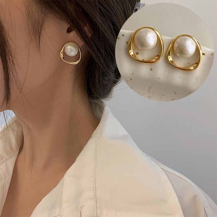 Bông tai, khuyên tai ngọc trai đính đá nhân tạo phụ kiện cô dâu đi tiệc phụ kiện cao cấp phong cách hàn quốc