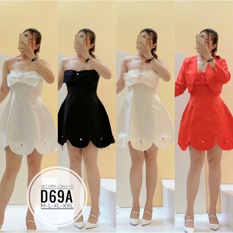 SET ĐẦM BIGSIZE LÔNG VŨ KÈM ÁO KHOÁC