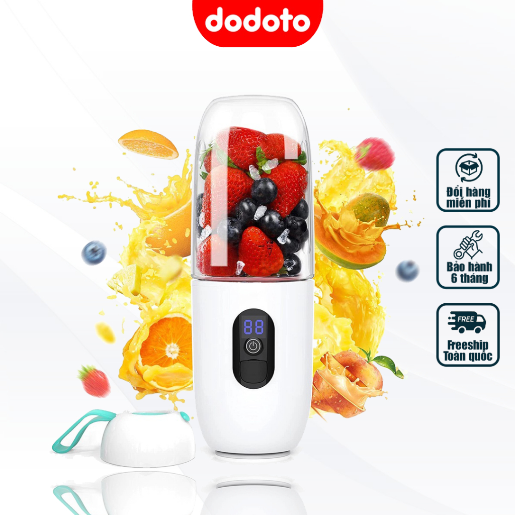 Máy xay sinh tố cầm tay dodoto 6 lưỡi dung tích 460ml pin 2400 mah công suất 120W