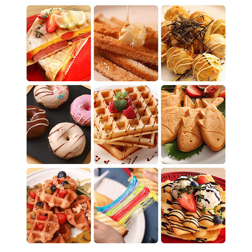 Máy Kẹp Ép Bánh Mì Làm Sandwich - Máy Làm Bánh Đa Năng Tiện Dụng Công Suất 600W - BH 6 Tháng