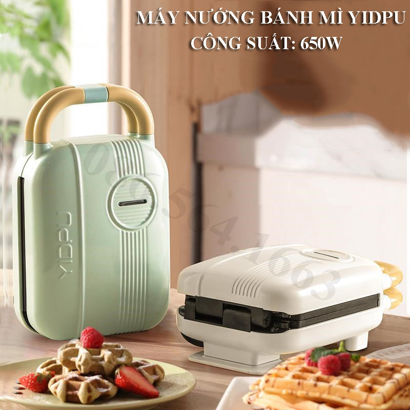Máy Kẹp Ép Bánh Mì Làm Sandwich - Máy Làm Bánh Đa Năng Tiện Dụng Công Suất 600W - BH 6 Tháng