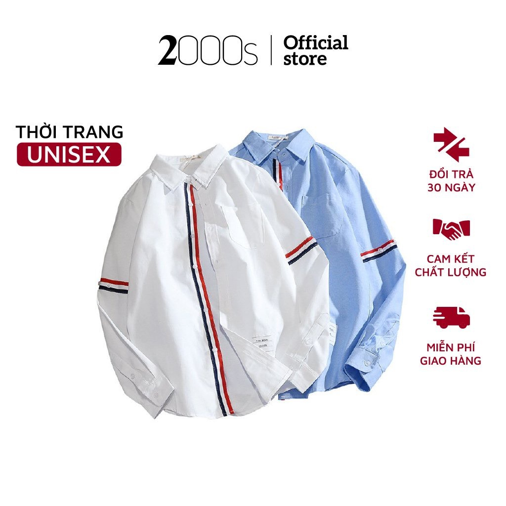 Áo Sơ Mi Thom Browne Dài Tay Viền Cúc Cao Cấp Phù Hợp Cả Nam Và Nữ