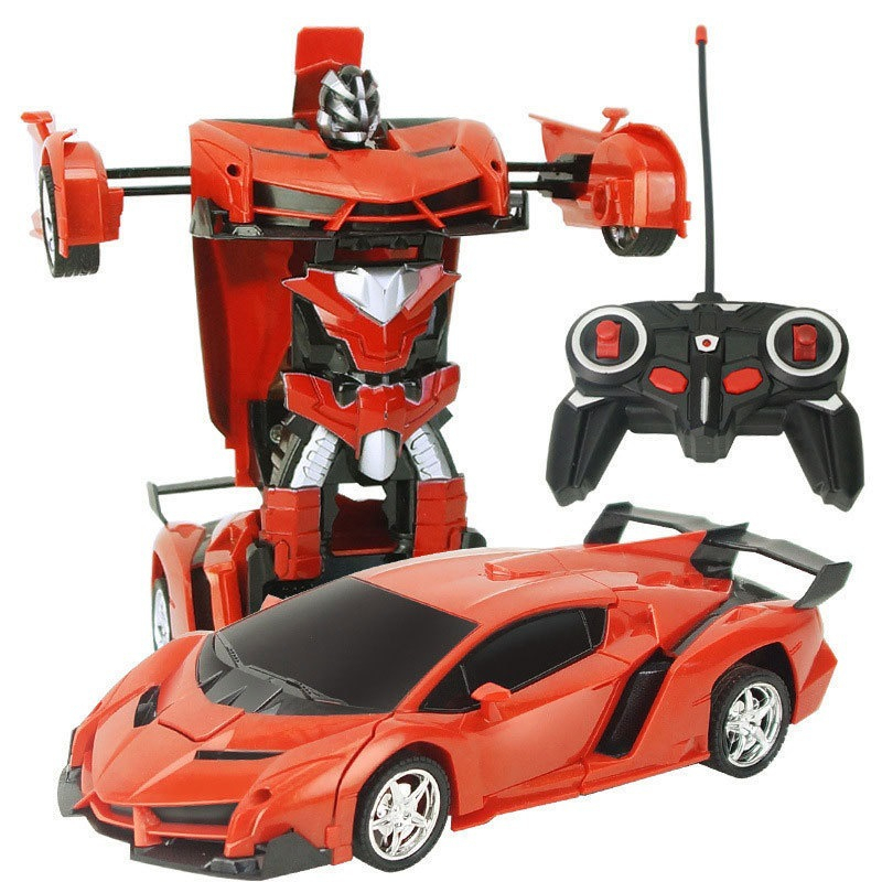 Xe đồ chơi ô tô biến hình robot xoay 360 độ, điều khiển từ xa 4 chiều