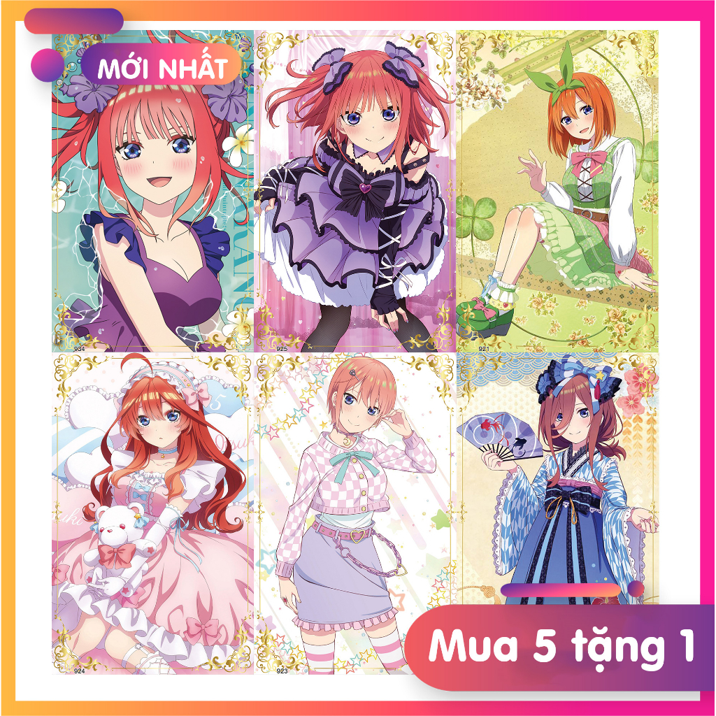 Ảnh thẻ anime Hologram - Gotoubun no Hanayome - Nhà có 5 nàng dâu (MỚI NHẤT)