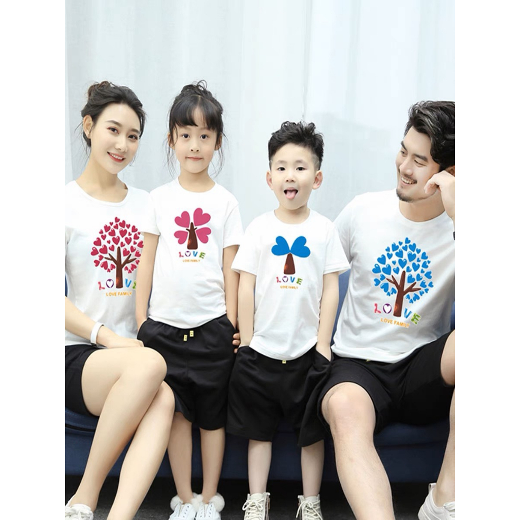 Áo thun gia đình in hình cây Love dễ thương thun coton co giản thoải mái