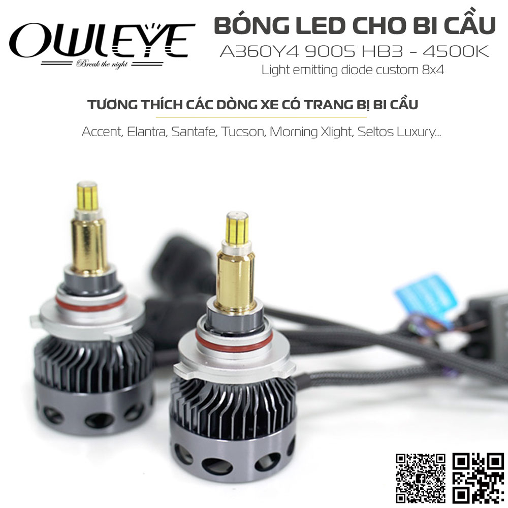 Đèn led ô tô Owleye A360/Y4 4500K-9005