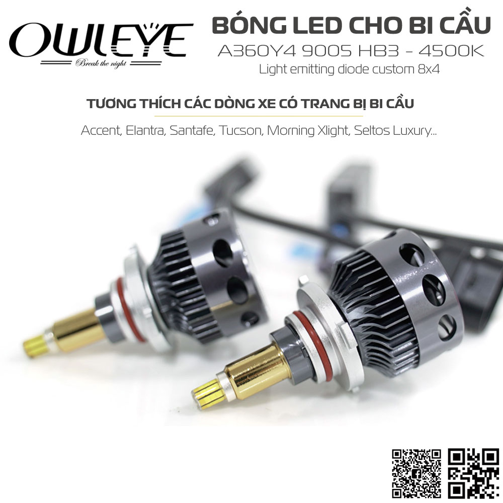 Đèn led ô tô Owleye A360/Y4 4500K-9005