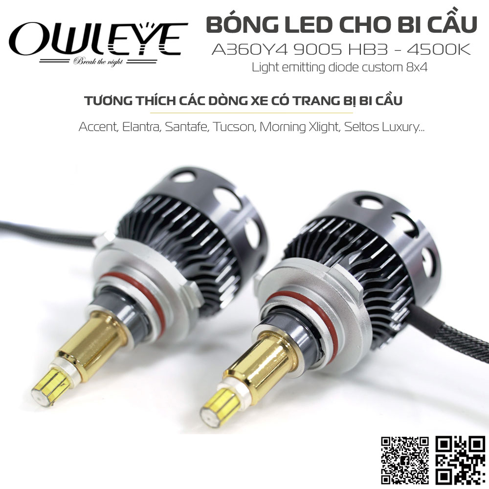 Đèn led ô tô Owleye A360/Y4 4500K-9005
