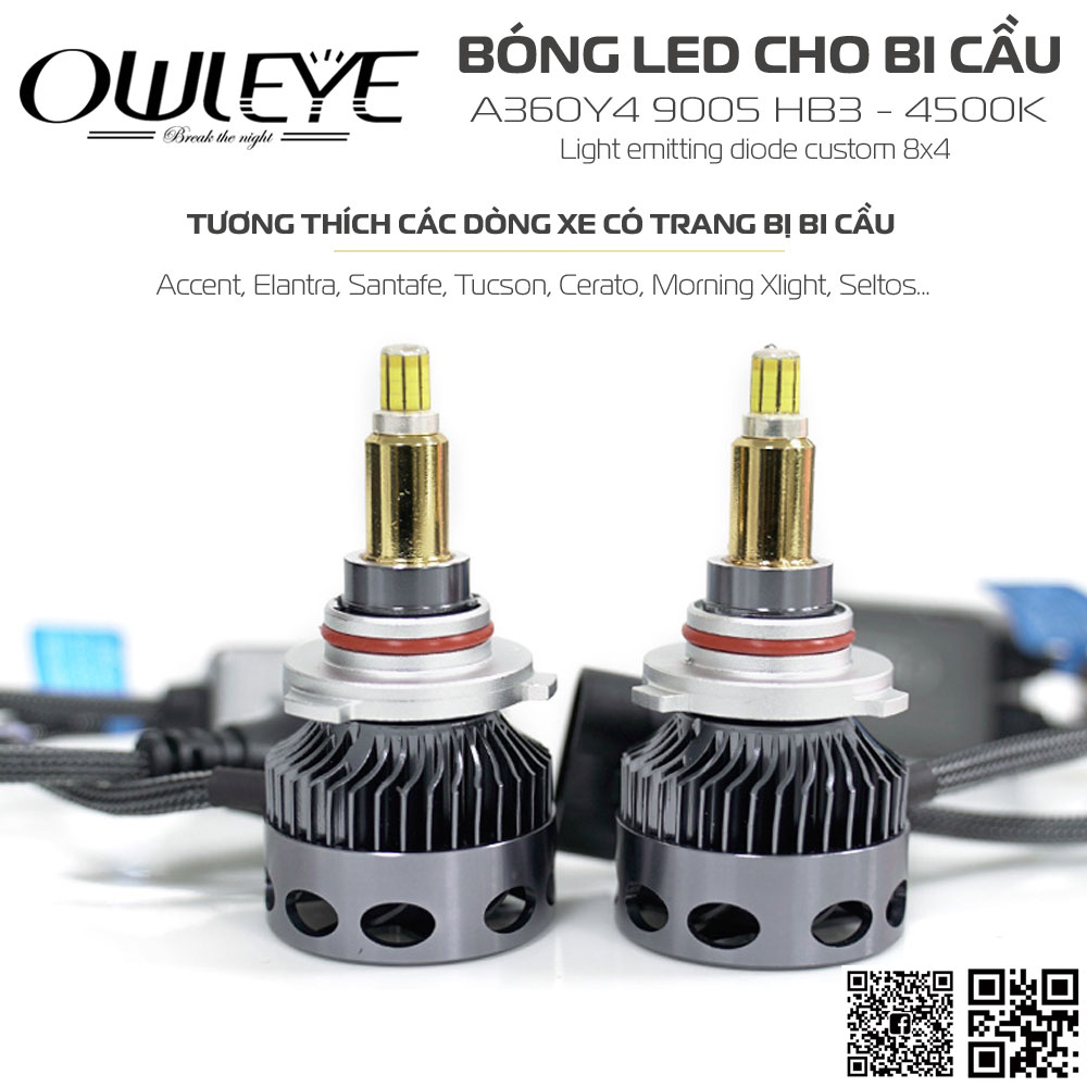 Đèn led ô tô Owleye A360/Y4 4500K-9005