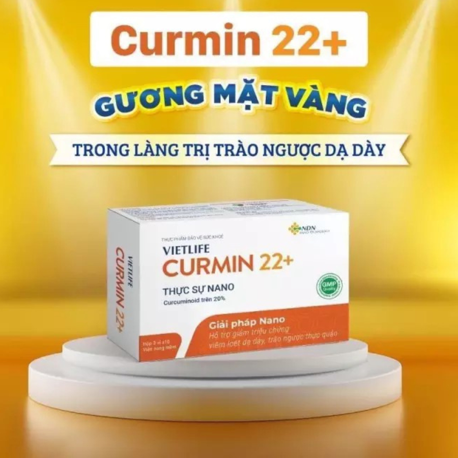 [CHÍNH HÃNG] Vietlife Curmin 22+ 30 VIÊN - Đột phá nano dược liệu cho trào ngược dạ dày, các triệu chứng viêm dạ dày