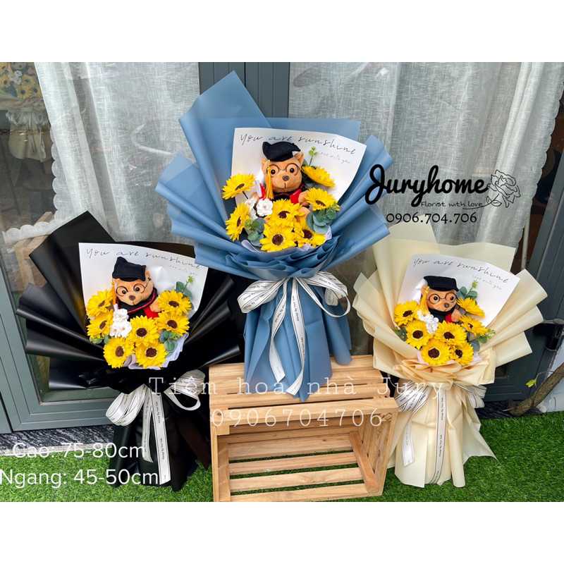 Bó hoa gấu tốt nghiệp thiết kế cao cấp nhà Juryhome