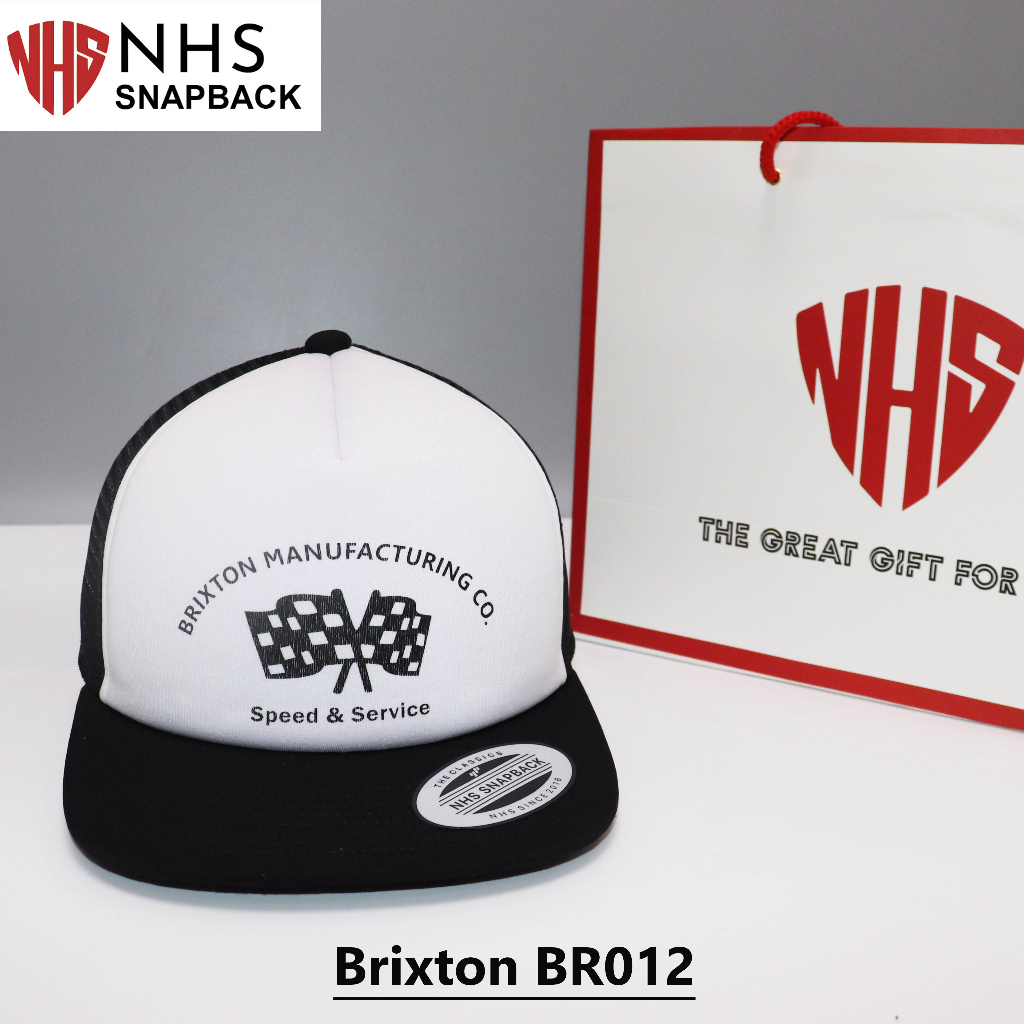 Nón NHS Snapback Brixton Speed Lá cờ trắng phối đen BR011