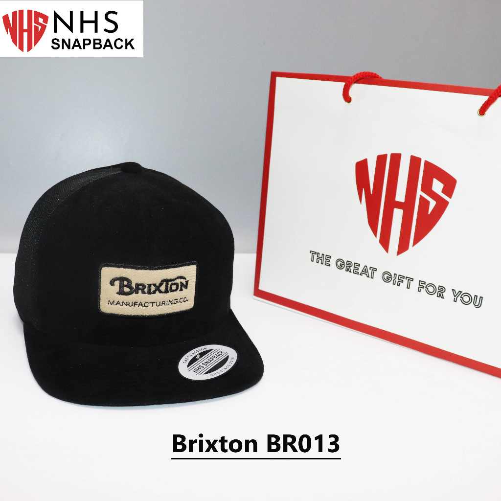 Nón NHS Snapback Brixton nhung đen lưới đen BR012.