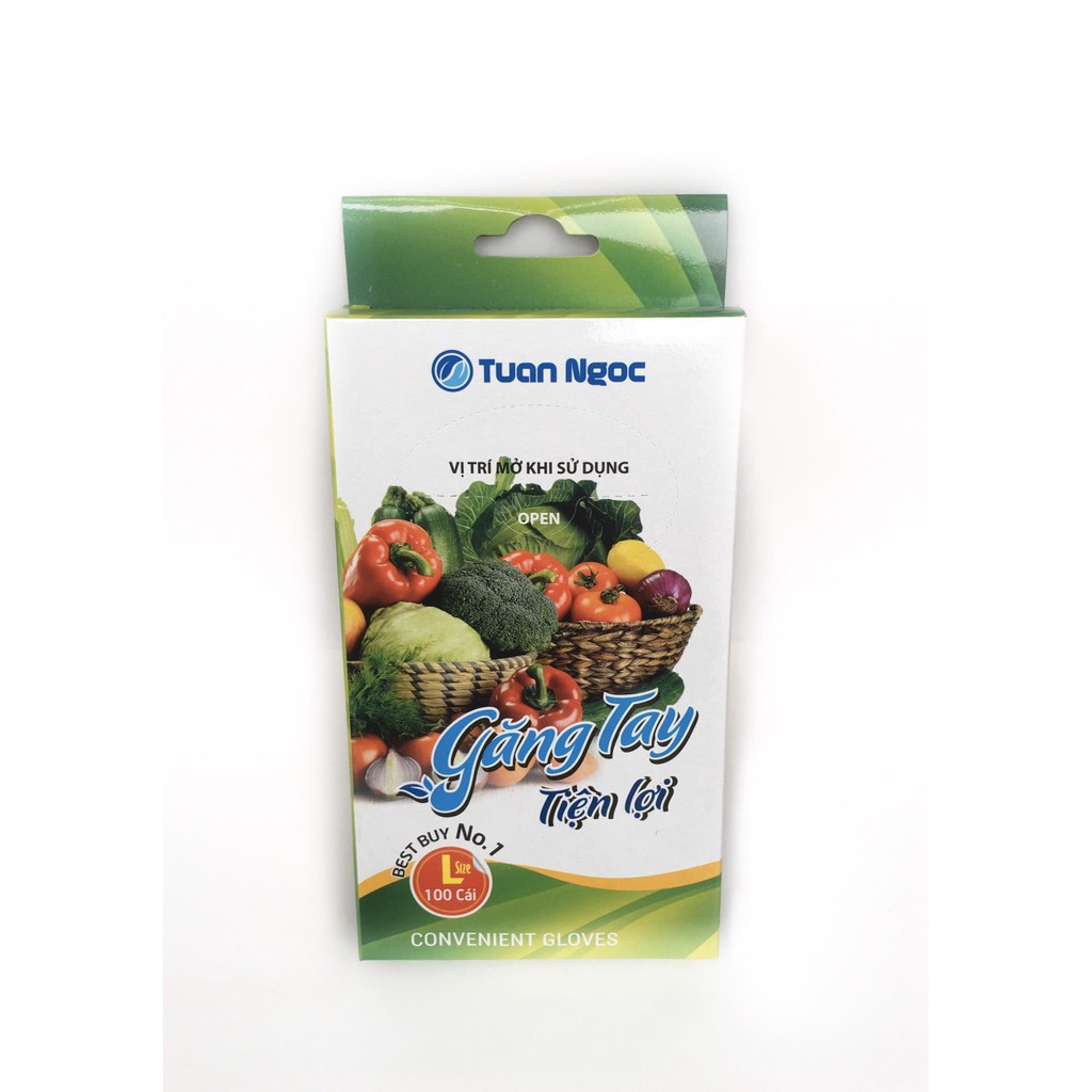 Bao tay tự hủy sinh học Tuanngoc - găng tay nilon an toàn dùng 1 lần hộp 100 chiếc  - Family Care