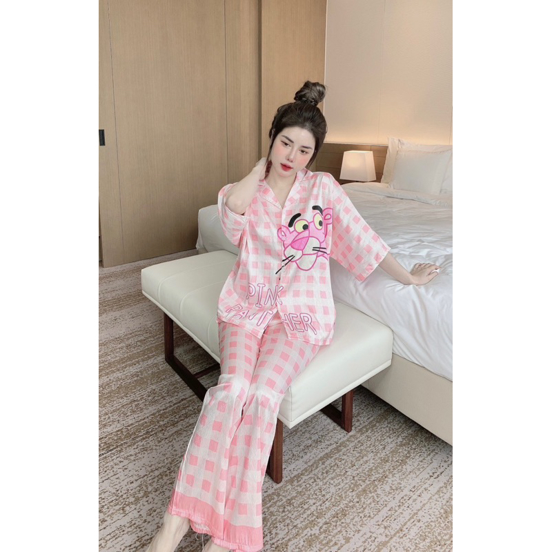 Bộ Pijama Nữ Tay Ngắn Cánh Dơi Cute Dễ Thương