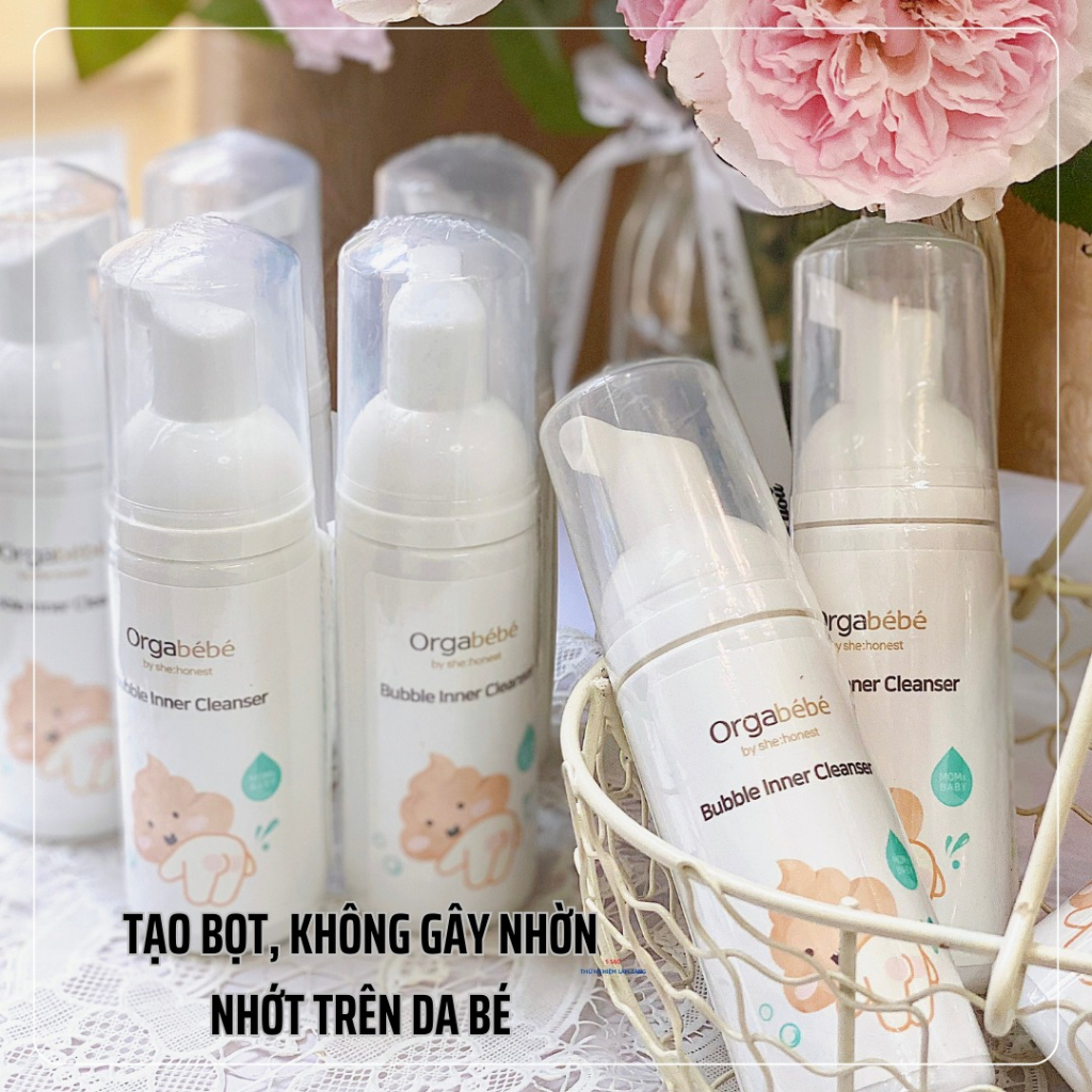 Bọt vệ sinh vùng kín, rửa mông hữu cơ ORGABEBE chai mini 50ml nội địa Hàn Quốc Cho Bé Từ Sơ Sinh
