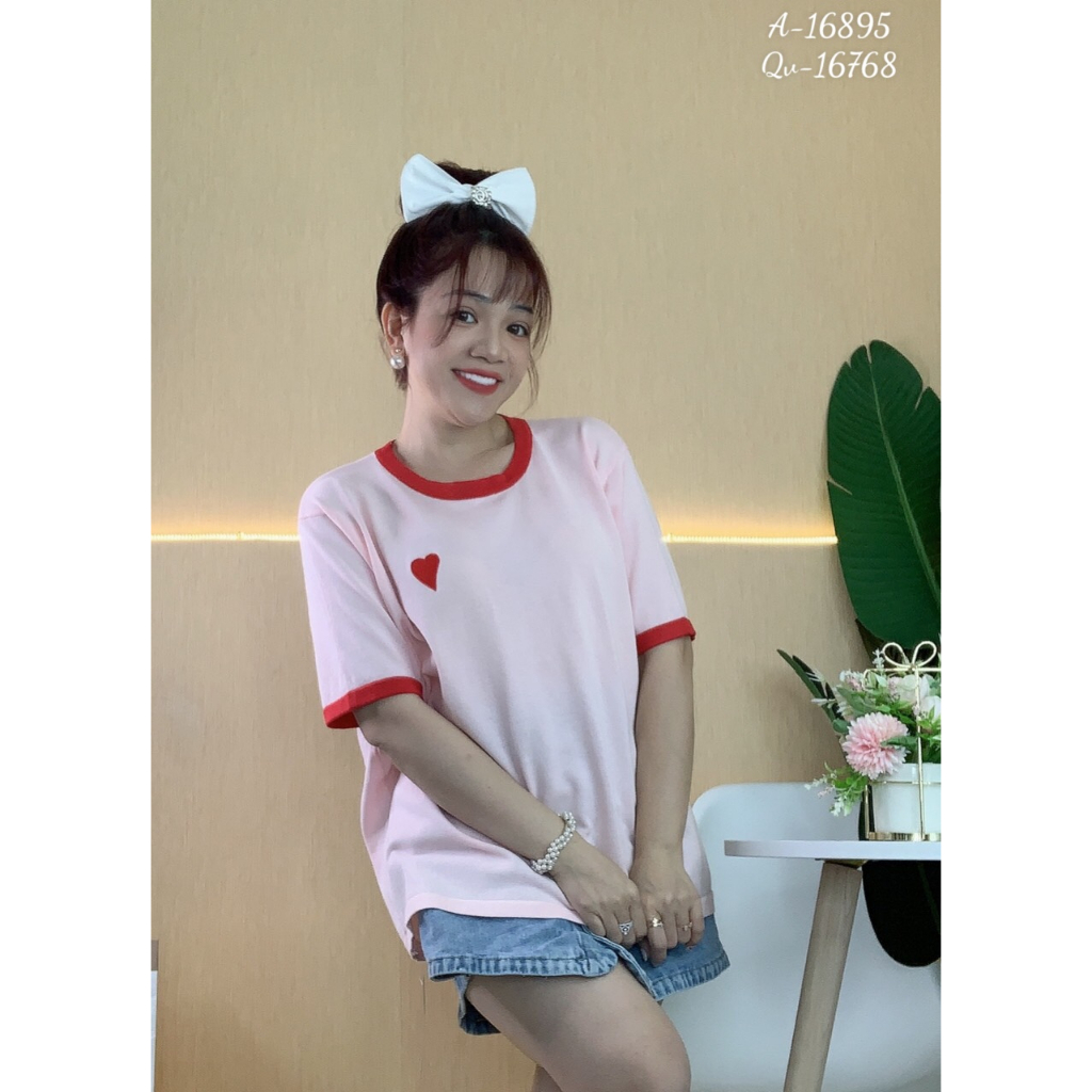 Áo len BIGSIZE  tim nhỏ HỒNG  16895