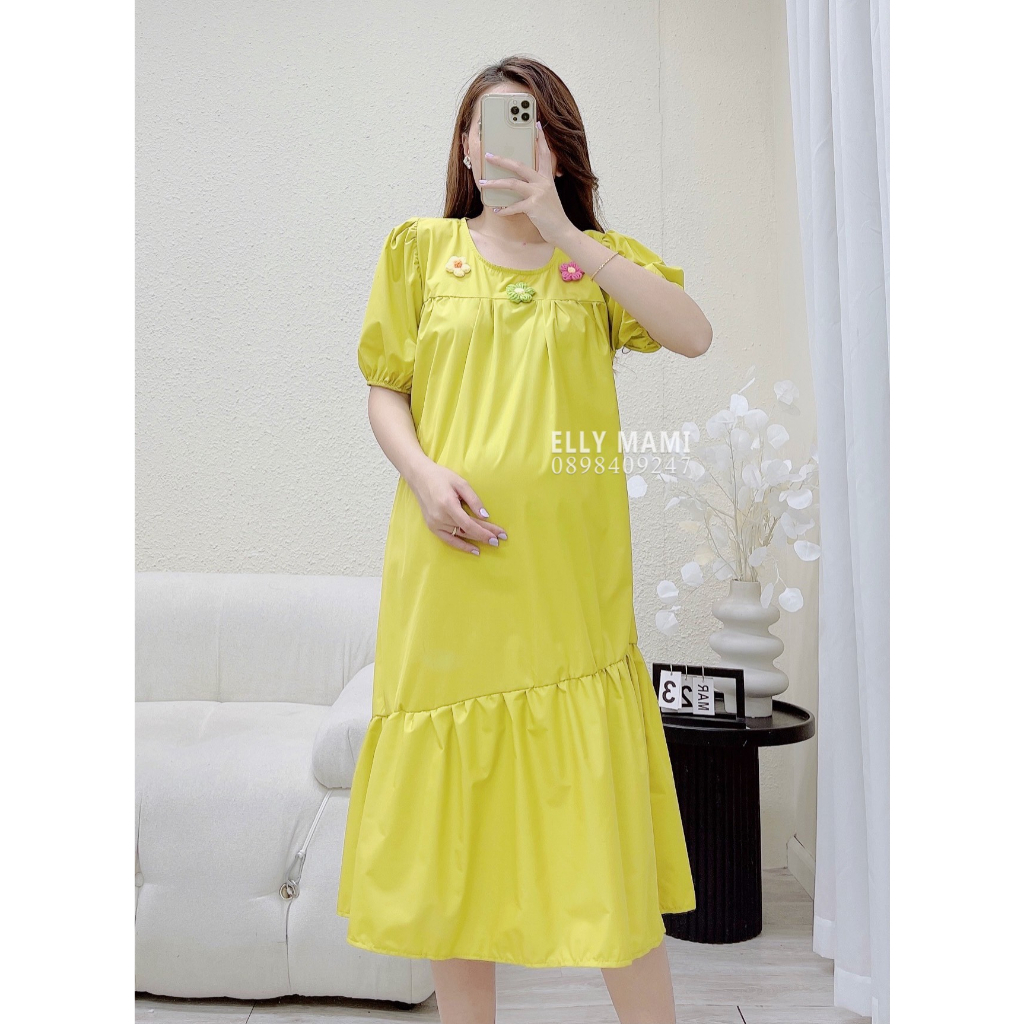 ( 40kg - 75kg ) Đầm Bầu , Suông Hoa Len Đuôi Cá Form Dễ Mặc Thoải Mái Suốt Thai Kì &amp; Sau Sinh Thiết Kế Cao Cấp