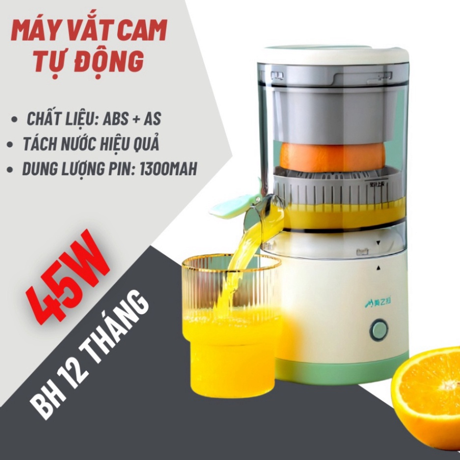 Máy Vắt Cam Đa Năng, Máy Ép Cam Tự Động, Máy Ép Hoa Quả Không Dây Sử Dụng Sạc USB Tiện Lợi [Loại 1]