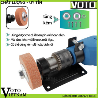 [Giá sỉ] Bộ đế chuyển máy khoan tay sang máy mài dao kéo, tặng ốc cố định, đá mài cam