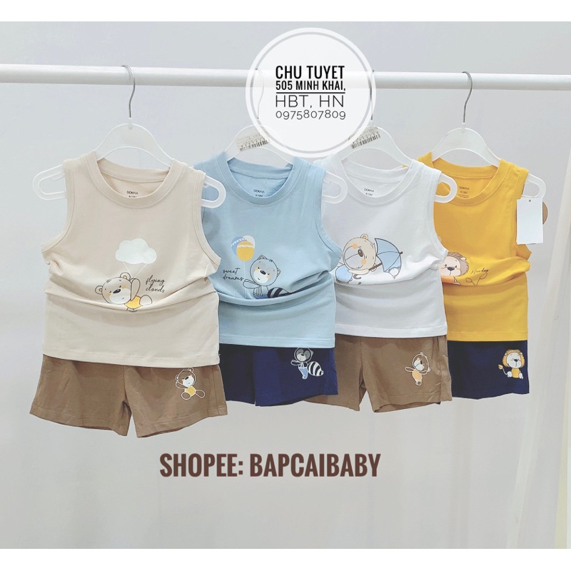 Bộ quần áo ba lỗ Bé Trai Judoby-Dokma sợi tre, cotton mềm mát thấm hút cho bé từ 6 tháng đến 4 tuổi