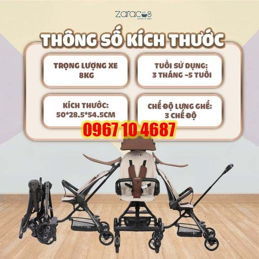 Xe đẩy cho bé đi du lịch, đi ra ngoài - ZARACOS ALERON 0256
