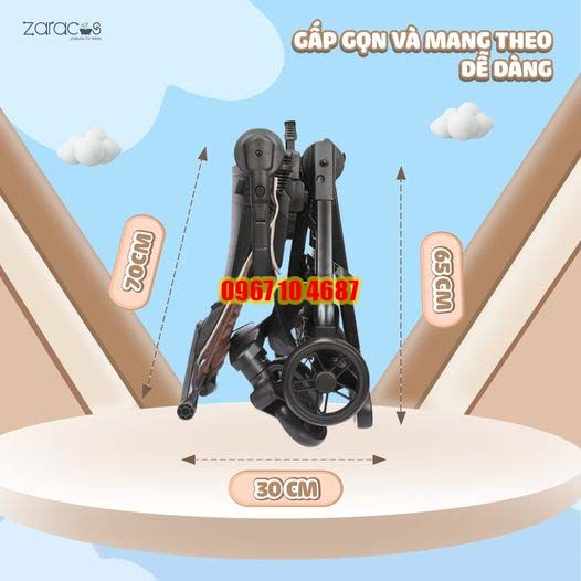 Xe đẩy cho bé đi du lịch, đi ra ngoài - ZARACOS ALERON 0256