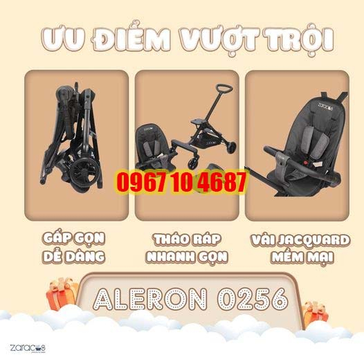 Xe đẩy cho bé đi du lịch, đi ra ngoài - ZARACOS ALERON 0256