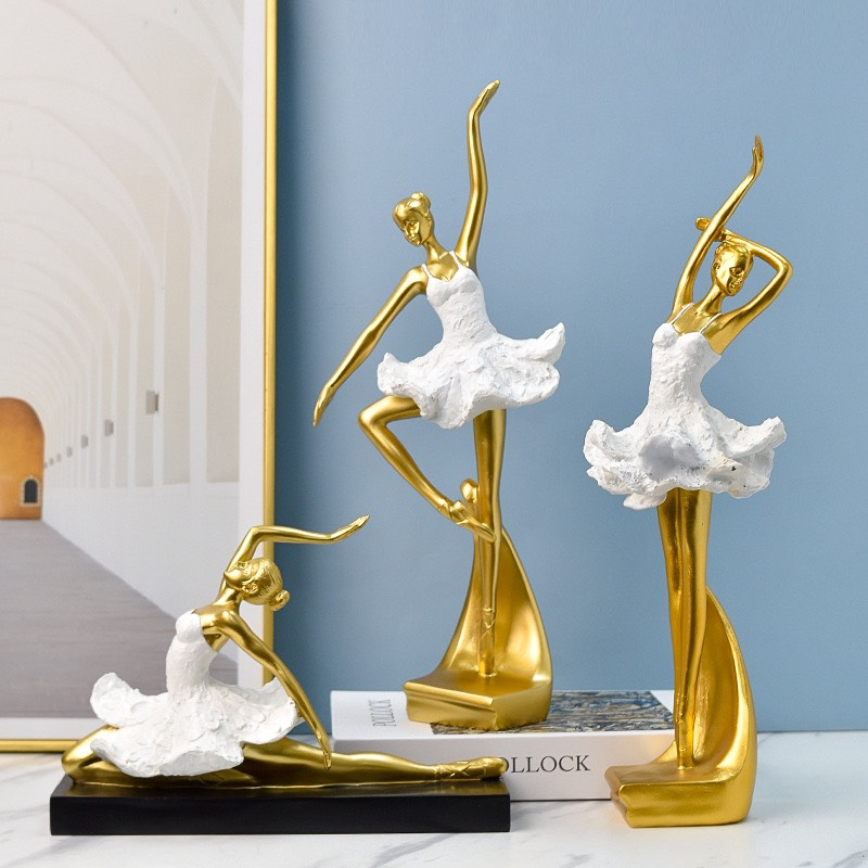 Tượng cô gái múa Bale cao cấp decor nhà cửa kích thước cao 38.5cm