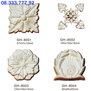 Phù điêu, họa tiết hoa góc cạnh trang trí trần, tưởng, chất liệu PU siêu bền, mã GH 8001, 8002, 8003, 8004