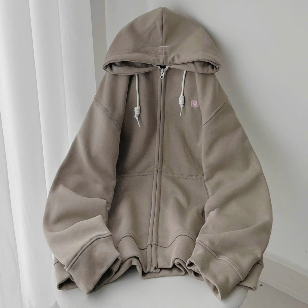 Khoác nỉ UNISEX  hình thêu mặt cười