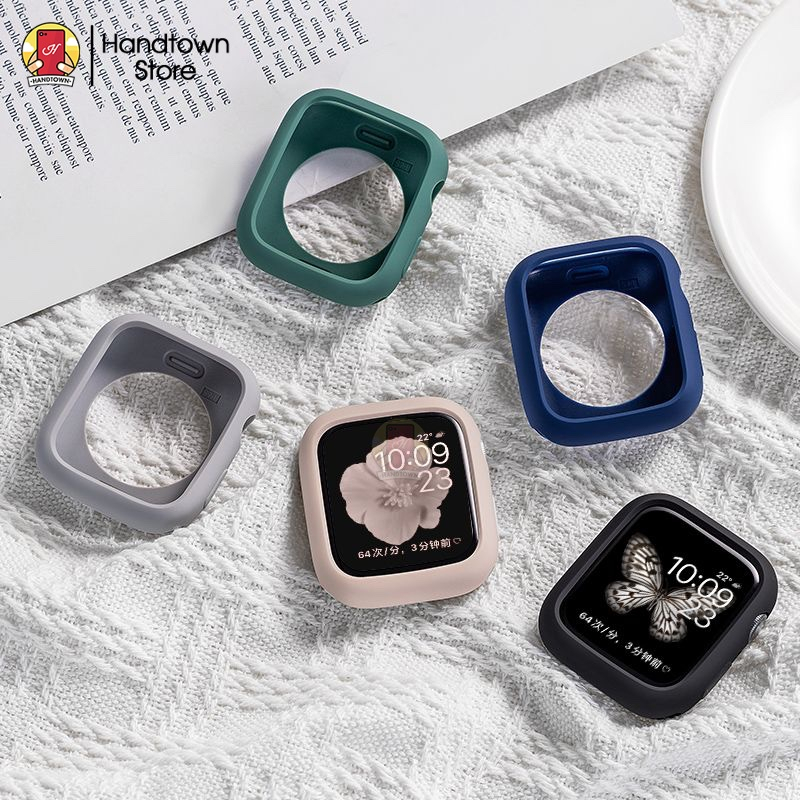 Ốp bảo vệ đồng hồ bằng silicon mềm nhiều màu dành cho Apple Watch iWatch Series 8/7/6/5/4/3/2/1 Handtown
