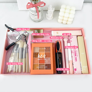 Bộ trang điểm đầy đủ 8 món cơ bản từ a-z set trang điểm cá nhân hấn mắt/Mascara/kẻ mày/Kẻ mắt/Bộ cọ trang điểmPS-8JT-E02