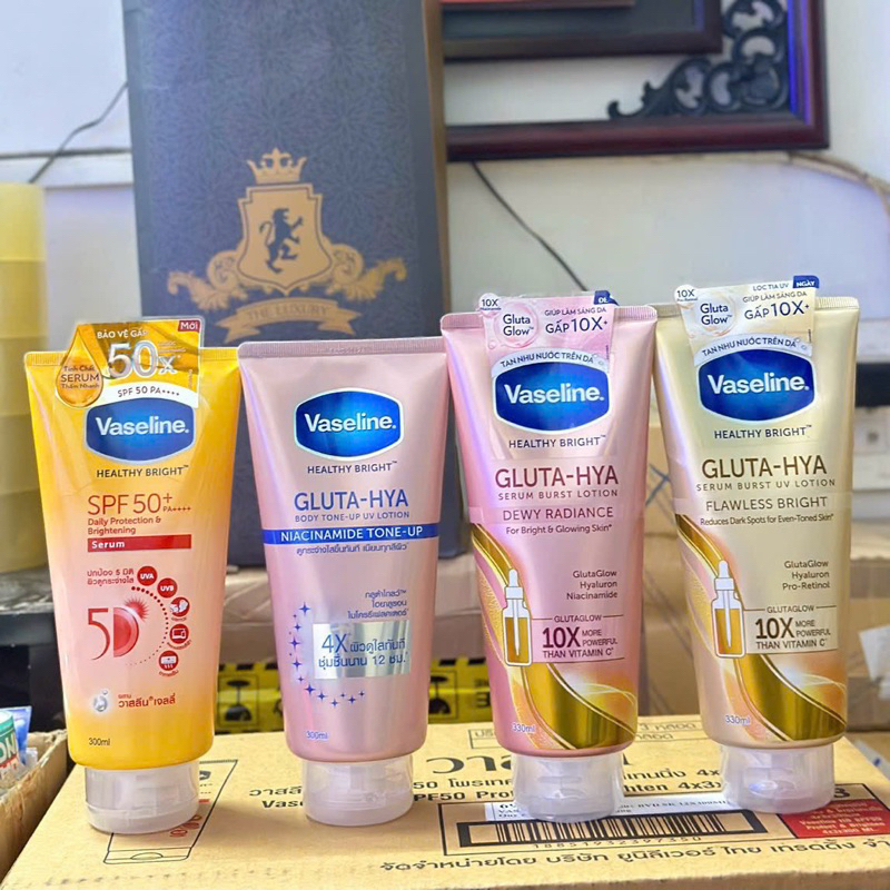 (320ml)Dưỡng thể trắng da toàn thân Vaseline 50x SPF 50+ nội địa Thái