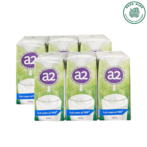 Sữa tươi tiệt trùng A2 lốc 6 hộp 200ml