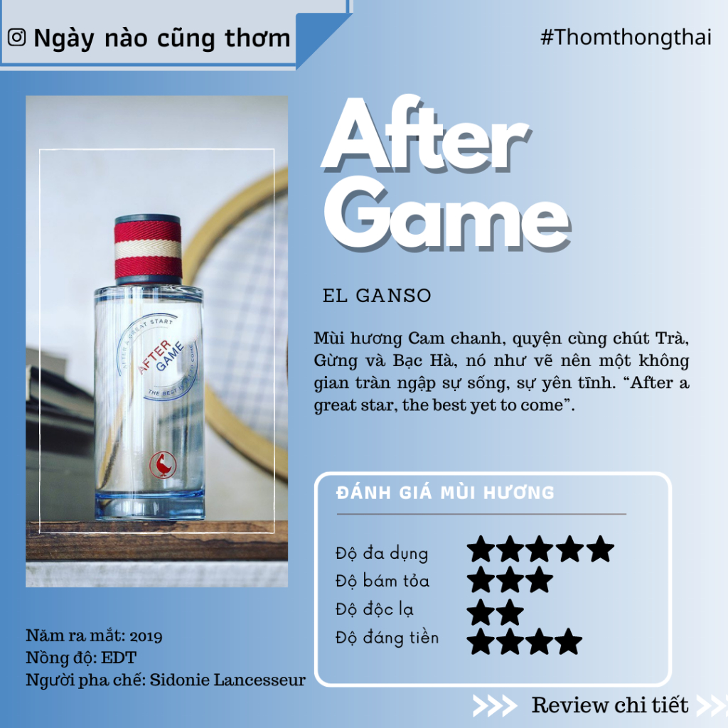 Thơm một chút - Nước hoa El Ganso After Game ( Mẫu thử 10ml)