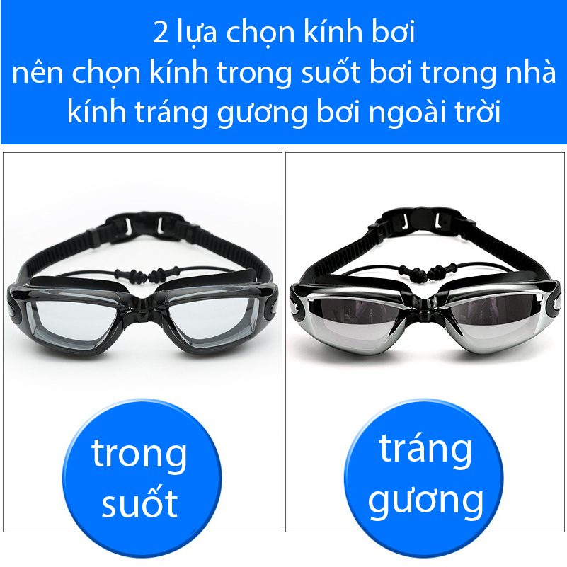 Kính Bơi YLIKE Tráng Gương Kèm Mũ Bơi Nút Tai Bịt Mũi Túi Đựng Đồ Bơi