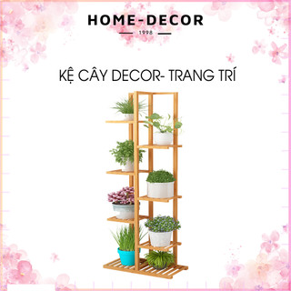 Kệ/vách trang trí ziczac bằng tre 6 tầng 45x22x125