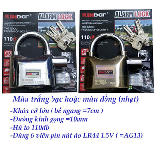 Ổ khóa báo động có còi hú chống trộm cao cấp KINBAR - 2 màu