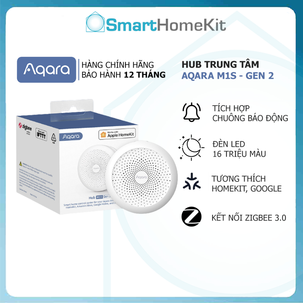 [Quốc Tế] Aqara Hub M1S Gen 1/ M1S Gen 2 tương thích HomeKit - Bộ điều khiển trung tâm Aqara